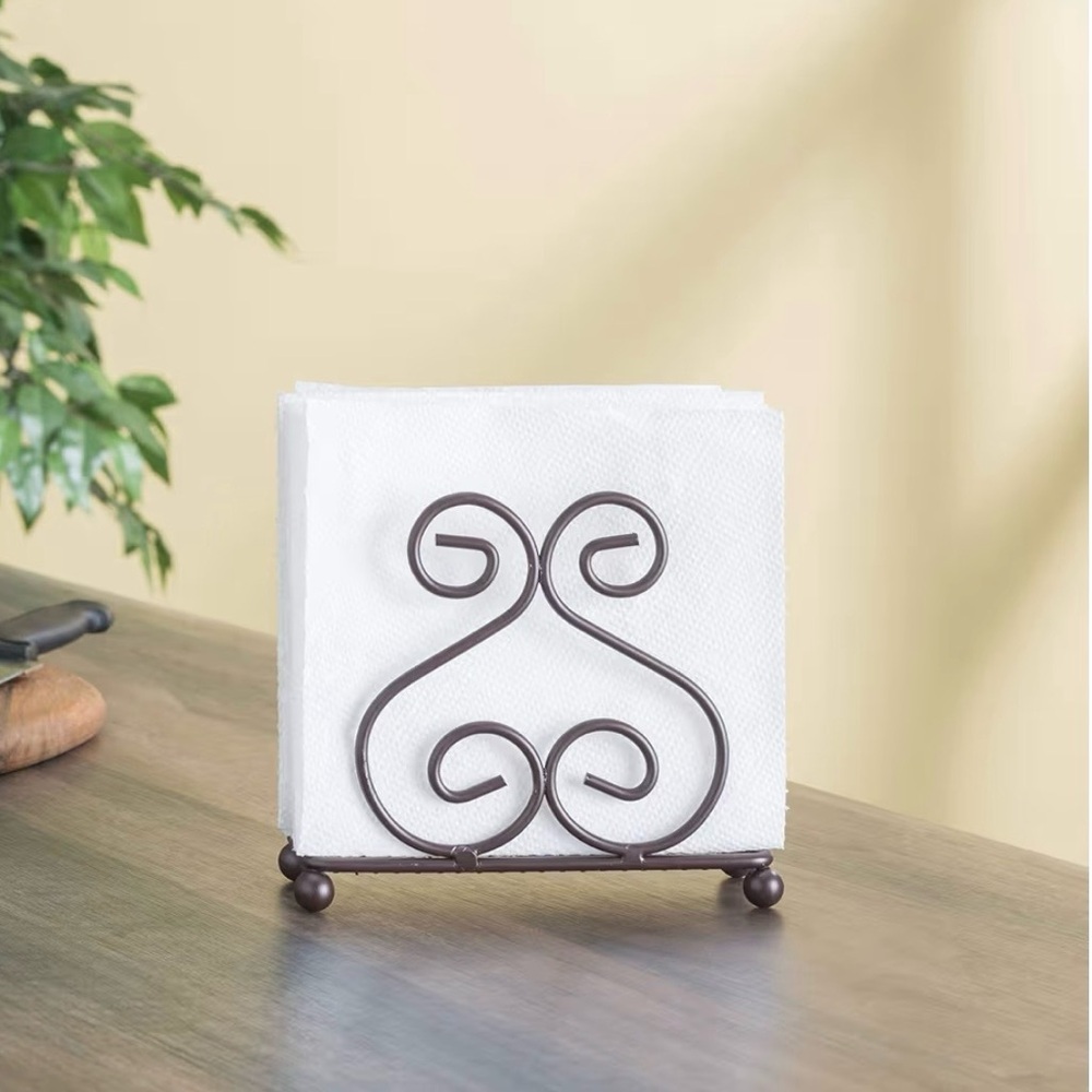 Elegant Bronze Metal Napkin Holder
